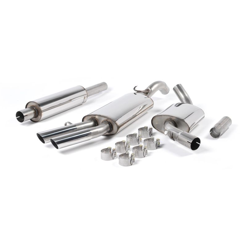 Ligne d'échappement inox MILLTEK VW Golf 2 GTI 8v Mk2(1984à1992) Embout Chrome
