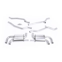 Ligne d'échappement Catback inox MILLTEK Porsche Cayenne 958 Turbo 4.8 V8(2010à2014)