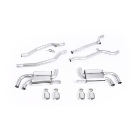 Ligne d'échappement Catback inox MILLTEK Porsche Cayenne 958 Turbo 4.8 V8(2010à2014) Embout Chrome