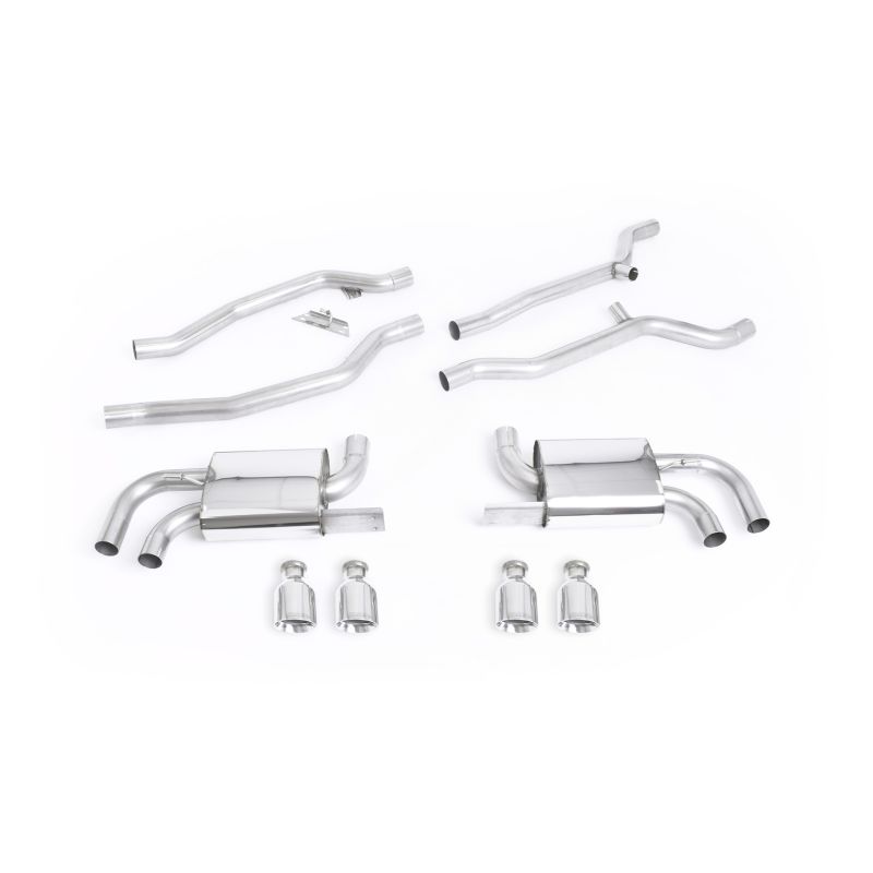 Ligne d'échappement Catback inox MILLTEK Porsche Cayenne 958 Turbo 4.8 V8(2010à2014) Embout Chrome