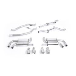 Ligne d'échappement Catback inox MILLTEK Porsche Cayenne 958 Turbo 4.8 V8(2010à2014) Embout Chrome