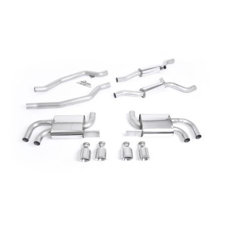 Ligne d'échappement Catback inox MILLTEK Porsche Cayenne 958 Turbo 4.8 V8(2010à2014) Embout Chrome