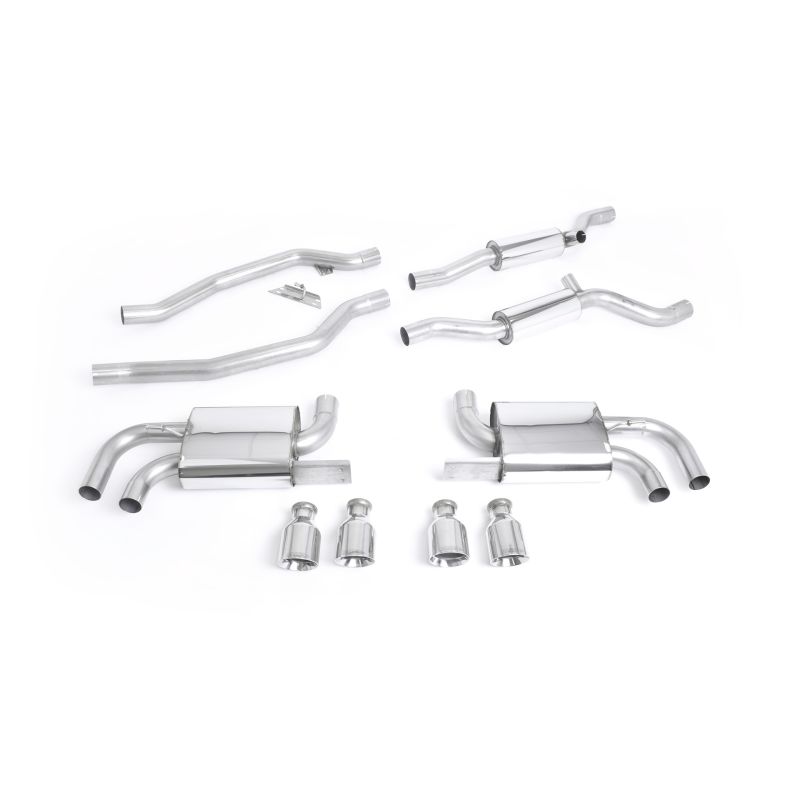 Ligne d'échappement Catback inox MILLTEK Porsche Cayenne 958 Turbo 4.8 V8(2010à2014) Embout Chrome