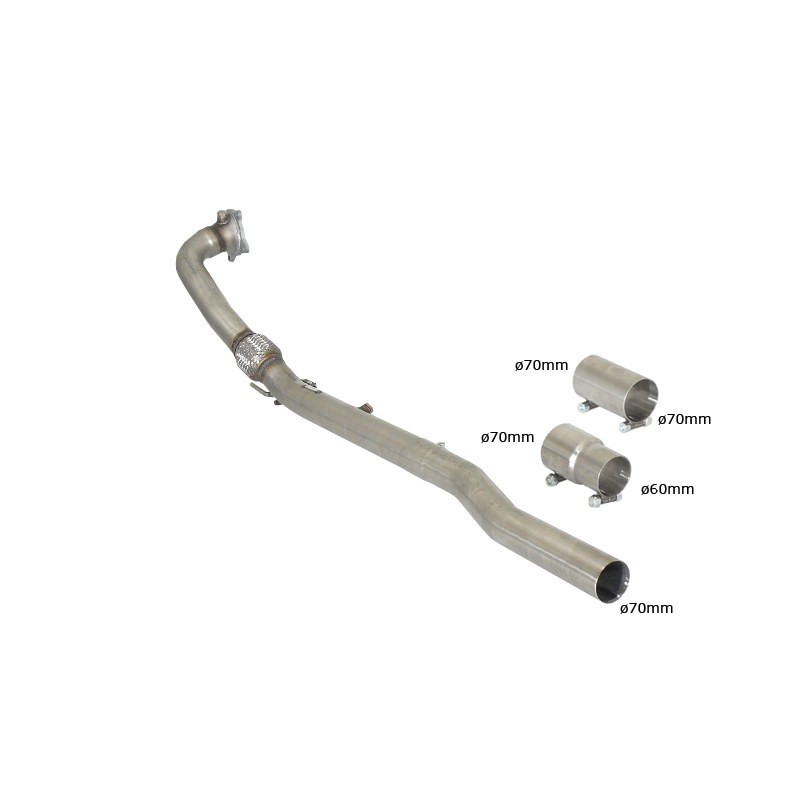 Tube remplacement cat RAGAZZON pour VOLKSWAGEN Golf Mk6 (typ 1K) R 2.0TSI (199kW) ø70mm 2010-