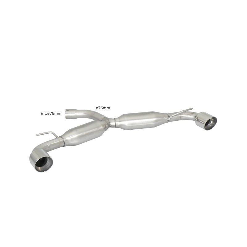 Silencieux arrière duplex RAGAZZON pour VOLKSWAGEN Golf Mk6 (typ 1K) 2.0 GTI TSI (155 / 173kW) ø76mm 2009-