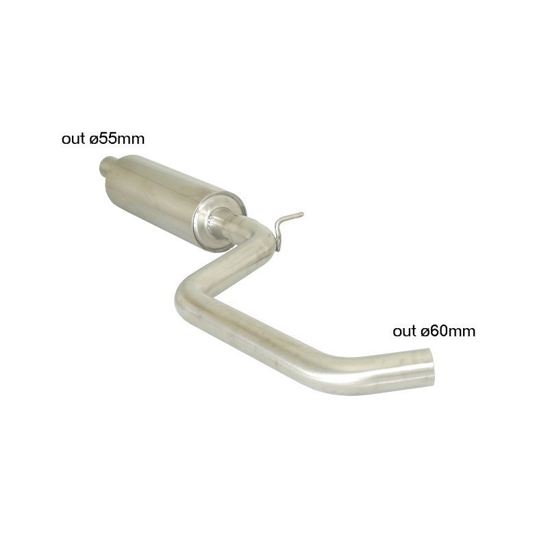 Silencieux intermédiaire - ligne avec diamètre majoré 60 mm RAGAZZON pour AUDI A3 (typ 8V/8VA) 1.4TFSI (90kW) 2012-2014