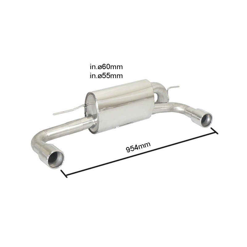 Silencieux arrière duplex RAGAZZON pour BMW Série1 F20 120d - xd (135kW - N47) 2011-2015