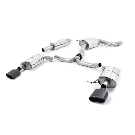 Ligne inox Catback MILLTEK Seat Leon ST Cupra 280 & 290 2.0 TSI 280/290ch -Sans FAP (2015-2019) - 2 sorties ovales noires (ECE)