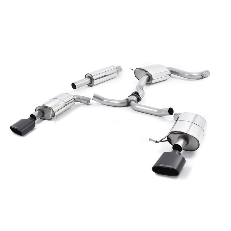 Ligne inox Catback MILLTEK Seat Leon ST Cupra 280 & 290 2.0 TSI 280/290ch -Sans FAP (2015-2019) - 2 sorties ovales noires (ECE)