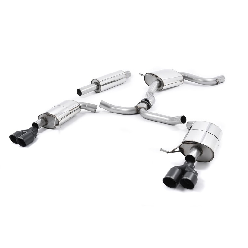 Ligne inox Catback MILLTEK Seat Leon ST Cupra 280 & 290 2.0 TSI 280/290ch -Sans FAP (2015-2019) - 4 sorties GT noires (ECE)