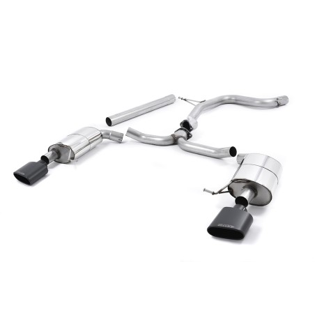 Ligne inox Catback MILLTEK Seat Leon ST Cupra 280 & 290 2.0 TSI 280/290ch -Sans FAP (2015-2019) - 2 sorties ovales noires (Race)