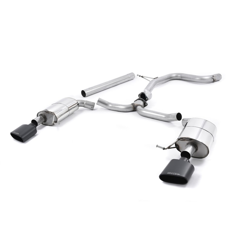 Ligne inox Catback MILLTEK Seat Leon ST Cupra 280 & 290 2.0 TSI 280/290ch -Sans FAP (2015-2019) - 2 sorties ovales noires (Race)