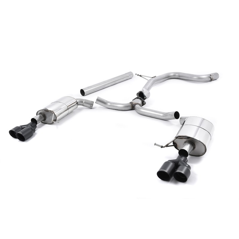 Ligne inox Catback MILLTEK Seat Leon ST Cupra 280 & 290 2.0 TSI 280/290ch -Sans FAP (2015-2019) - 4 sorties GT noires (Race)