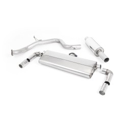 Ligne inox Catback MILLTEK Seat Leon Cupra 300 2.0 TSI - Sans FAP (2018-2019) - Non résonnée, 4 sorties GT noires (Race)