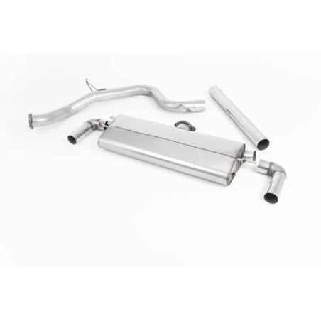 Ligne inox Catback MILLTEK Seat Leon Cupra 300 2.0 TSI - Sans FAP (2018-2019) - Non résonnée, 2 sorties ovales noires (Race)