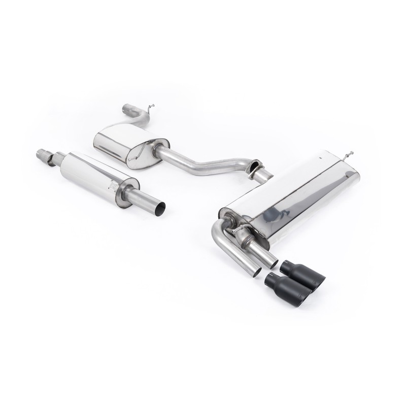 Ligne d'échappement Catback MILLTEK Seat Leon FR 1.8 TSI 180ch SC & 5 Portes (2013-2018) - Résonnée, sorties noires (Race)