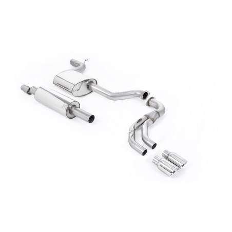 Ligne inox Catback MILLTEK Seat Leon FR 1.8 TSI 180ch SC & 5 Portes (2013-2018) - Résonnée, bypass silencieux arrière (Race)