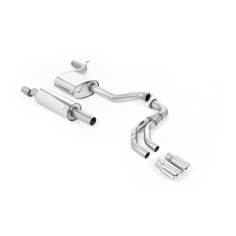 Ligne inox Catback MILLTEK Seat Leon FR 1.8 TSI 180ch SC & 5 Portes (2013-2018) - Résonnée, bypass silencieux arrière (Race)