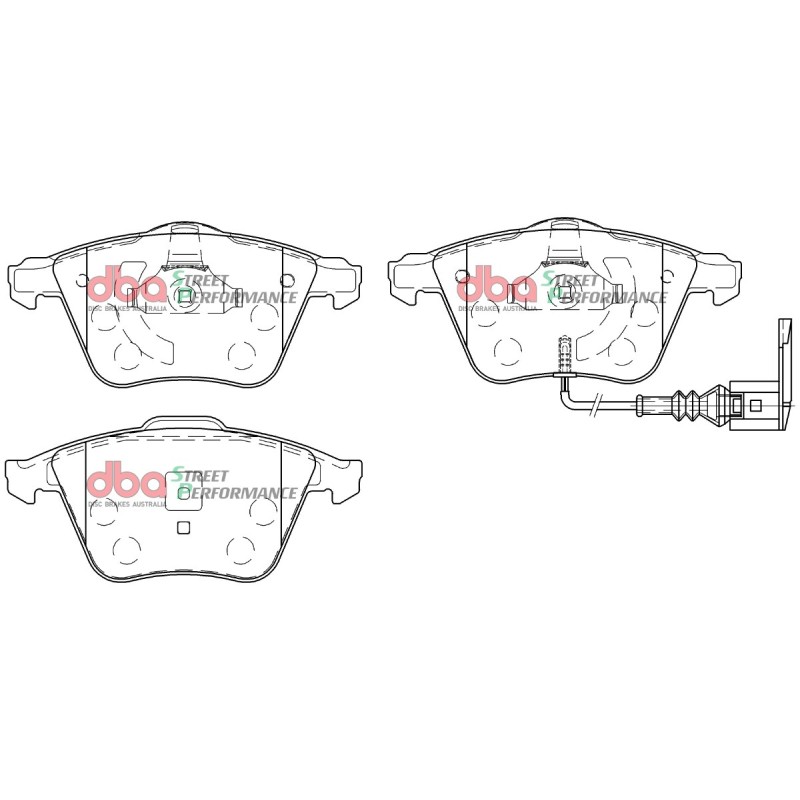 Kit de freinage avant DBA Street Series T2 rainuré + plaquettes Street Performance VW Golf 6 R 270 ch (2009-2013)