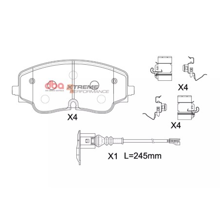 Kit de freinage avant DBA 5000 Series T3 rainuré bol argent + plaquettes Xtreme Performance Cupra Leon 300 ch (2022+)