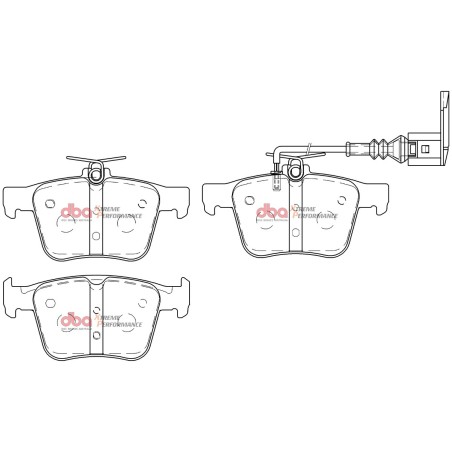 Kit de freinage arrière DBA 4000 Series T3 rainuré + plaquettes Xtreme Performance Audi RS3 8V 362/400 ch (2015-2020)