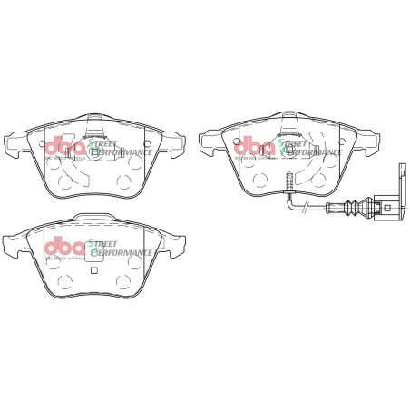 Kit de freinage avant DBA Street Series lisse + plaquettes Street Performance Audi S3 8P 265 ch (2006-2012)