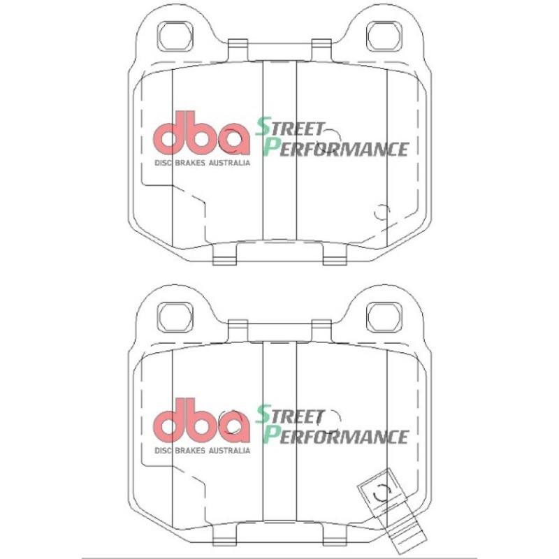 Kit de freinage arrière DBA Street Series T2 rainuré + plaquettes Street Performance Subaru WRX STI 300 ch (2012-2017)