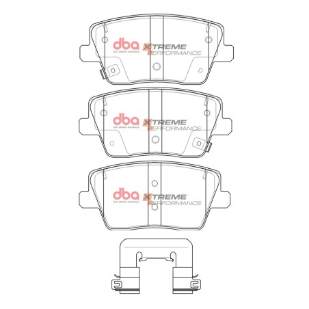 Kit de freinage arrière DBA 4000 Series T3 rainuré + plaquettes Xtreme Performance Hyundai Kona N 276 ch (2021+)