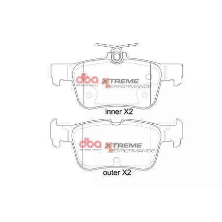 Kit de freinage arrière DBA 4000 Series T3 rainuré + plaquettes Xtreme Performance Ford Focus 4 ST 280 ch (2019+)
