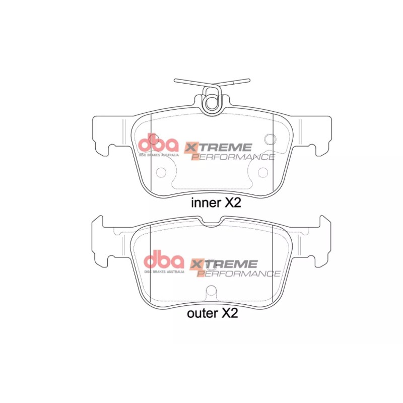 Kit de freinage arrière DBA 4000 Series T3 rainuré + plaquettes Xtreme Performance Ford Focus 4 ST 280 ch (2019+)