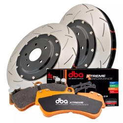 Kit de freinage avant DBA 5000 Series T3 rainuré bol noir + plaquettes Xtreme Performance Ford Mustang 6 5.0 V8 (2015-2024)