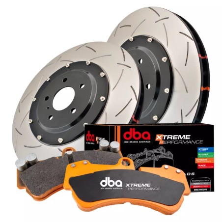 Kit de freinage avant DBA 5000 Series T3 rainuré bol noir + plaquettes Xtreme Performance Toyota GR Yaris 257 ch (2020+)