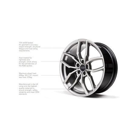 4 Jantes R360 8.5X19" ET44 5X112 Racing Line (Gunmetal)