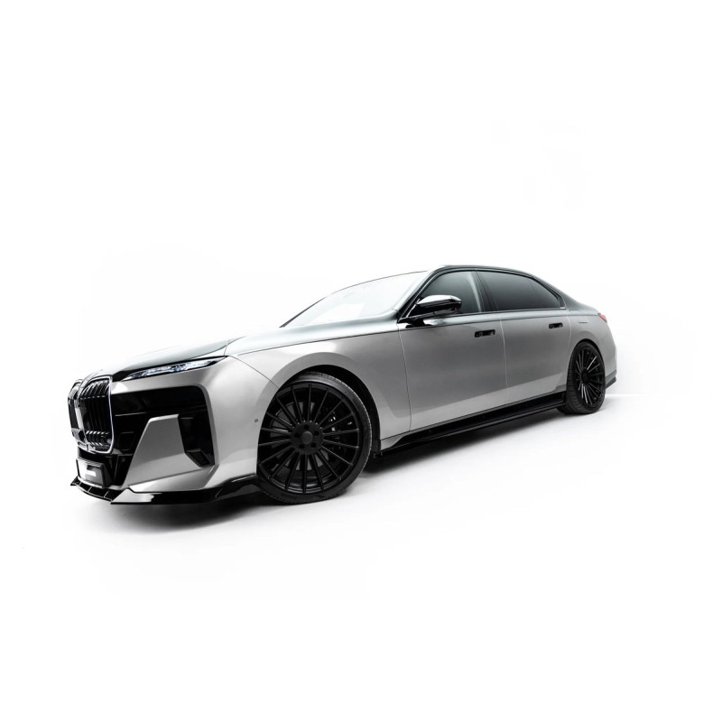 Kit carrosserie Maxton Design BMW M760e G70 (2022-2026) : lame avant, bas de caisse, lame arrière, becquet