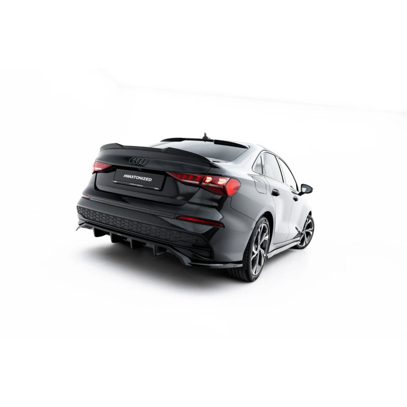 Kit carrosserie Maxton Design Audi A3 Berline 8Y restylée (2024+) : lame avant, bas de caisse, lame arrière, becquet