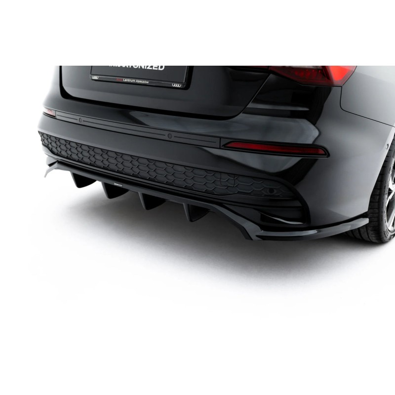 Kit carrosserie Maxton Design Audi A3 Berline 8Y restylée (2024+) : lame avant, bas de caisse, lame arrière, becquet