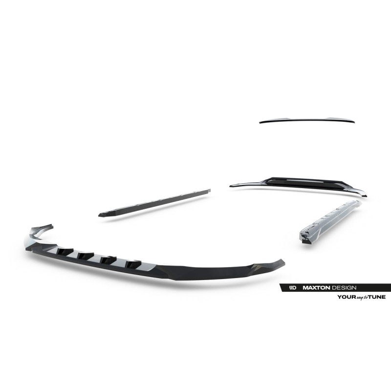Kit carrosserie Maxton Design Audi A3 Berline 8Y restylée (2024+) : lame avant, bas de caisse, lame arrière, becquet