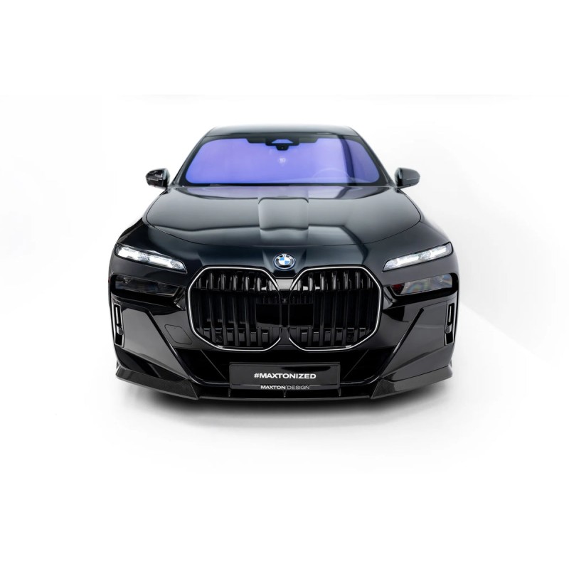 Kit carrosserie carbone Maxton Design BMW Série 7 / i7 M-Pack G70 (2022-2026) : lame avant, bas de caisse, lame arrière, becquet