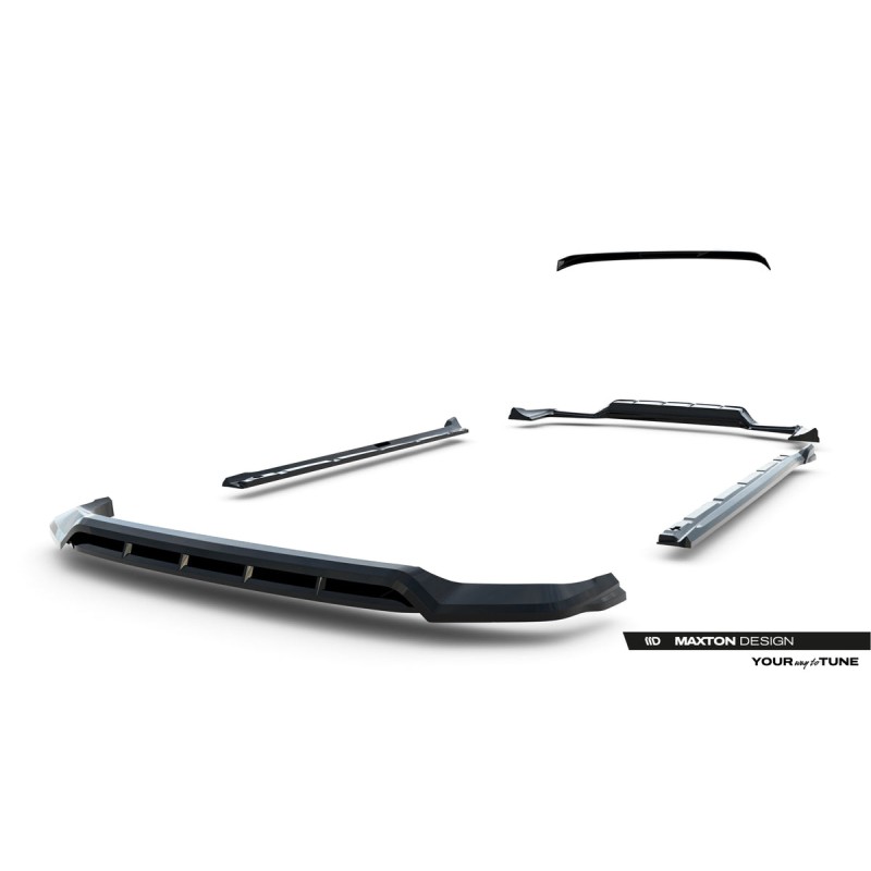 Kit carrosserie Maxton Design Porsche Cayenne SUV Mk3 restylée (2023+) : lame avant, bas de caisse, lame arrière, becquet