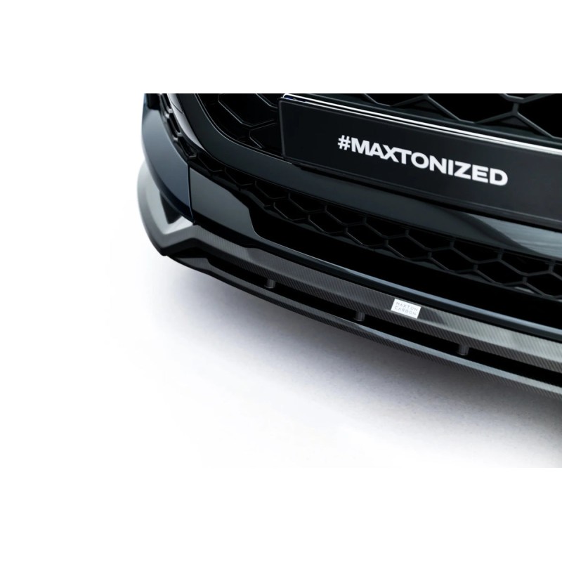 Kit carrosserie carbone Maxton Design Audi RSQ8 Mk1 restylée (2025+) : lame avant, bas de caisse, lame arrière, becquet