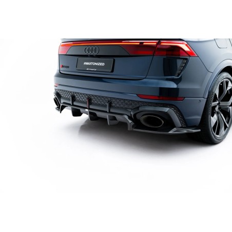 Kit carrosserie carbone Maxton Design Audi RSQ8 Mk1 restylée (2025+) : lame avant, bas de caisse, lame arrière, becquet