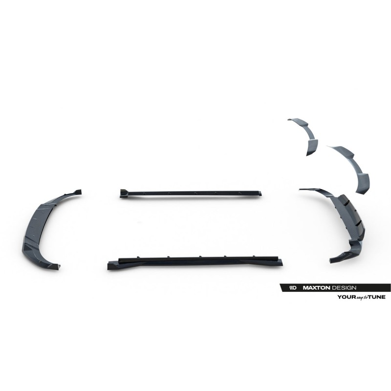 Kit carrosserie carbone Maxton Design Audi RSQ8 Mk1 restylée (2025+) : lame avant, bas de caisse, lame arrière, becquet