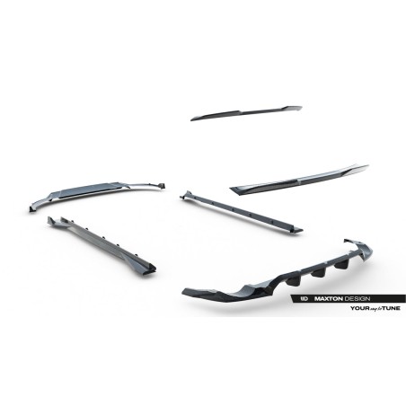 Kit carrosserie carbone Maxton Design Audi RSQ8 Mk1 restylée (2025+) : lame avant, bas de caisse, lame arrière, becquet