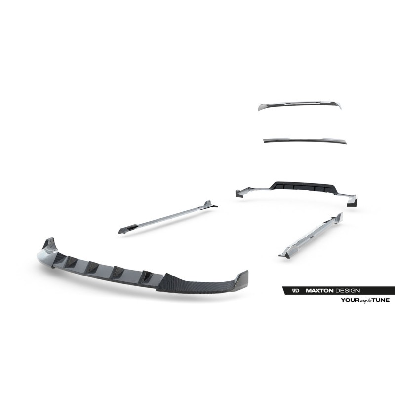 Kit carrosserie carbone Maxton Design BMW X5 M-Pack G05 (2018-2023) : lame avant, bas de caisse, diffuseur arrière, becquet