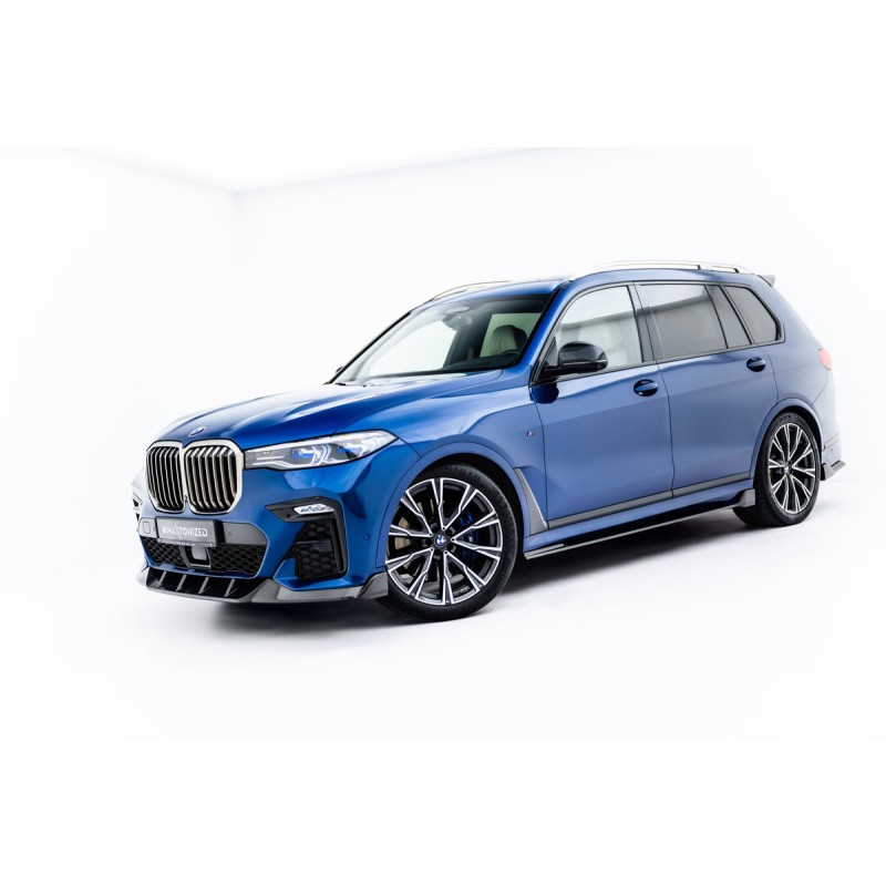 Kit carrosserie carbone Maxton Design BMW X7 M-Pack G07 (2018-2022) : lame avant, bas de caisse, becquet