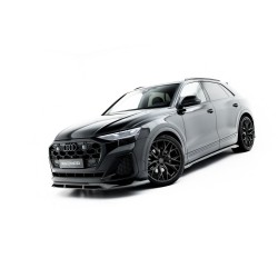 Kit carrosserie carbone Maxton Design Audi Q8 S-Line Mk1 restylée (2023+) : lame avant, bas de caisse, lames arrière, becquet