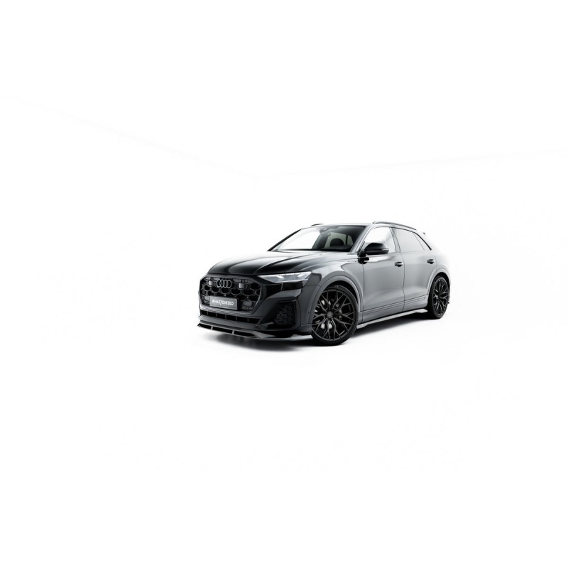 Kit carrosserie carbone Maxton Design Audi Q8 S-Line Mk1 restylée (2023+) : lame avant, bas de caisse, lames arrière, becquet