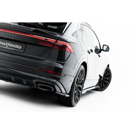 Kit carrosserie carbone Maxton Design Audi Q8 S-Line Mk1 restylée (2023+) : lame avant, bas de caisse, lames arrière, becquet