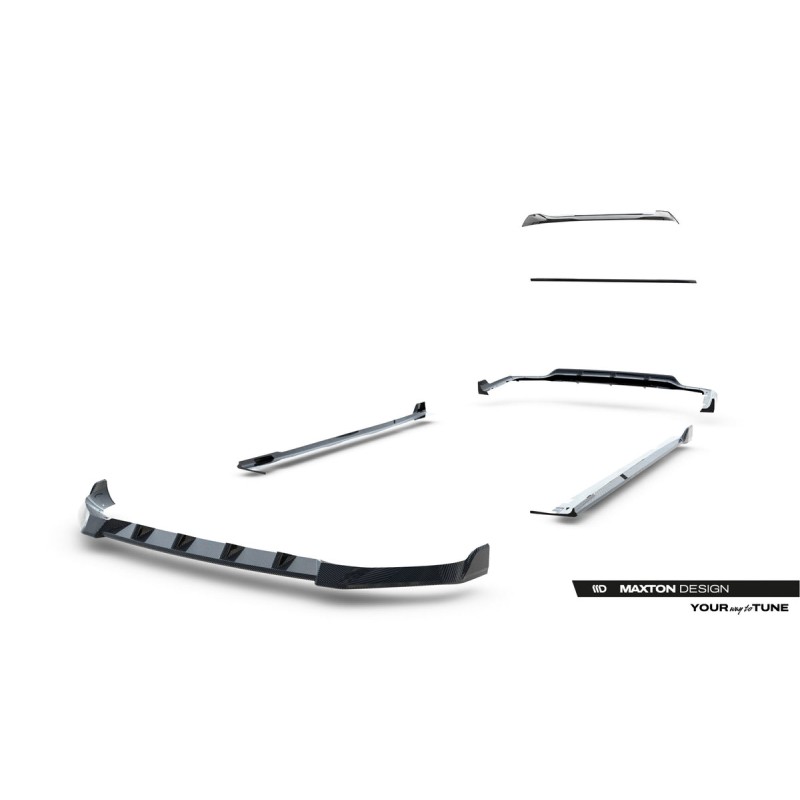 Kit carrosserie carbone Maxton Design BMW X7 M-Pack G07 (2018-2022) : lame avant, bas de caisse, becquet