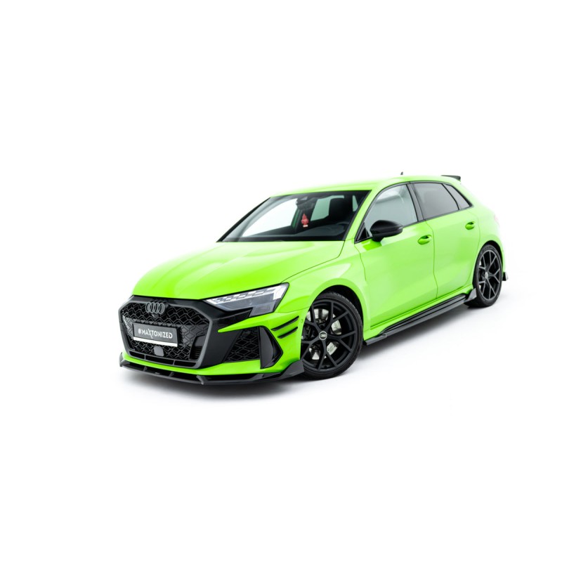Kit carrosserie Maxton Design Audi RS3 Sportback 8Y restylée V.2 (2024+) : lame avant, bas de caisse, lame arrière, becquet